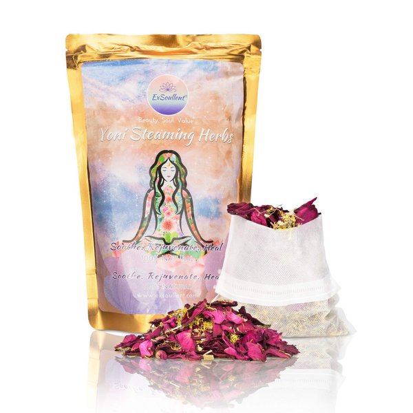 ExSoullent V Steam Herbs - 100% Natural Vaginal Steam, 8 OZ 10 Yoni Detox Zen Goddess Blend with Filter Bags | Soothe. Rejuvenate. Heal (8-16 steams)