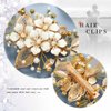 Catey Flower Bride Wedding Hair Clip Gold Hair Comb Rhinestone Wedding Hair Piece Baroque Bridal Hair Clip Side Comb Hair Accessories for Women and Girls