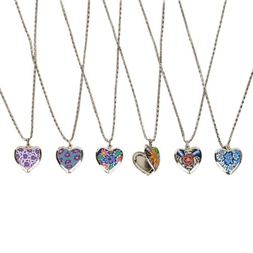 Valentines Heart Locket Necklace (6 per order)