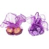 Bezall 50Pcs Organza Tulle Circles with Drawstring, 9.8 Inch Round Mesh Jewelry Candy Pouch Christmas Wedding Party Favor Gift Bags (Purple)
