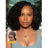 Sunber Bye Bye Knots Curly Human Hair Glueless Short Bob Curly Wigs Human Hair Pre Plucked Curly BOB Wig Pre Cut Lace 7x5 HD Lace Closure Wigs Pre Bleached Invisible Knots Put on Go Bob Wig 10Inch