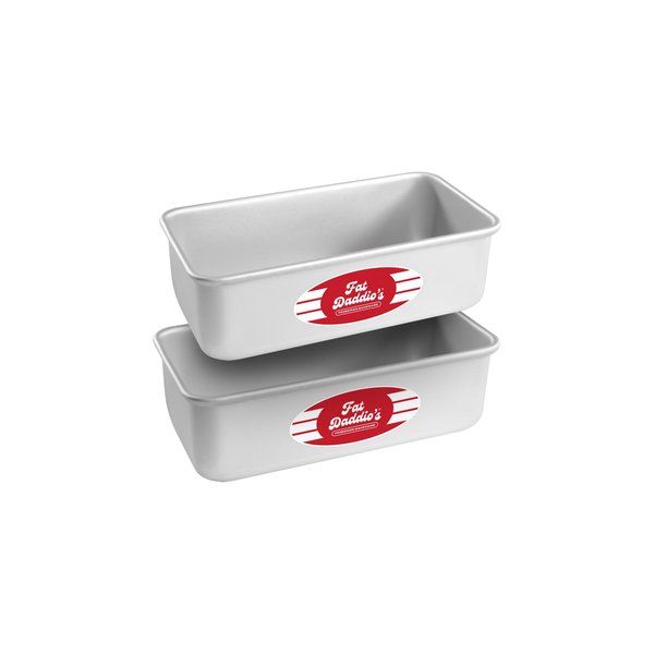 Fat Daddio's Anodized Aluminum Bread Pan, 7.75 x 3.75 x 2.5 Inch, Set of 2, Silver
