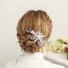 Casdre Starfish Bride Wedding Hair Comb Silver Crystal Bridal Hair Piece Pearl Beach Wedding Hair Accessories for Women and Girls