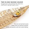 Accmor Incense Holder Set, Leaf and Snail Incense Burner, Incense Ash Catcher, Incense Sticks Holder for Counters, Meditation Room, Yoga, Home, Office, Gold