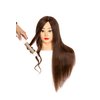 Cosmetology Mannequin Head With 60% Real Hair 26 inch Long Cosmetology Mannequin Head For Hair Styling Brown Hair Training Head Hairdresser Practice Doll Head With Clamp Holder