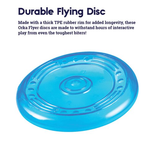 Petstages Orka Flyer Royal Blue Flying Disc Dog Fetch Toy