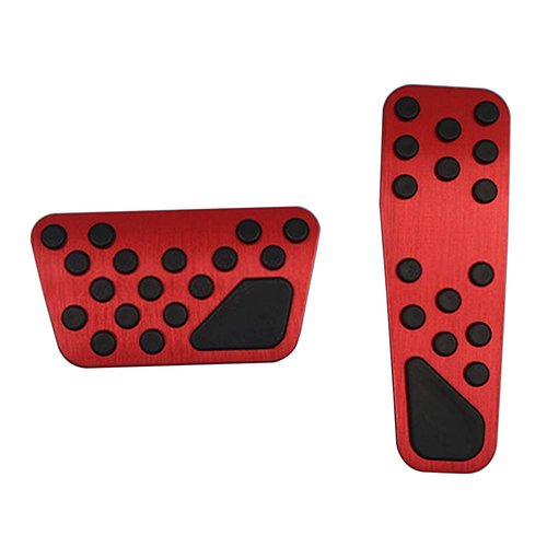 Hecotrax Aluminum Alloy Pedal Cover for Dodge Challenger 2009-2020 Charger 2010-2020 Chrysler 300 300C 2010-2016 No Drilling Aluminum Brake and Accelerator Pedal Covers (Red)