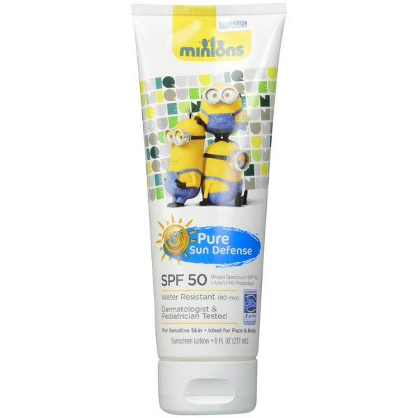 Pure Sun Defense Minions Paradise Sunscreen Lotion SPF 50, 8 oz