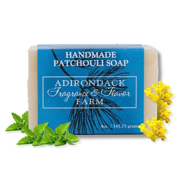 ADK Patchouli Handmade Soap Bar, Healing Botanicals From Farm - Moisturizing Vegan Soap For Troubled and Sensitive Skin - For Men & Women, Body & Face Wash, 4 oz / 142 Grams
