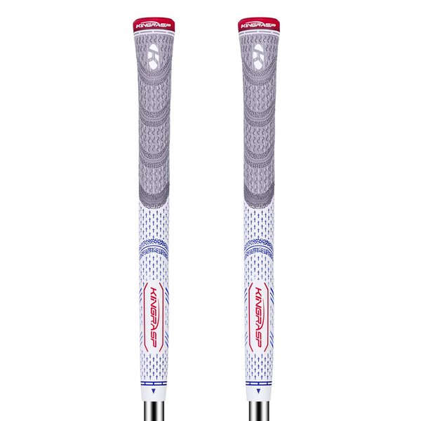 KINGRASP Victor Golf Grips Set of 2(Free 2 Tapes ) - All Weather Cord Rubber Golf Club Grips Ideal for Clubs Wedges Drivers Irons Hybrids (Gray/White, Standard)