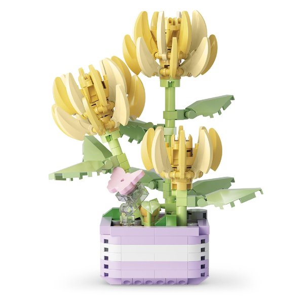 LACHLAND Mini Building Block Flower Toy for Kids 318 Pcs, Creative Potting Building Blocks Flowers, Plant Series for Kids Artificial Flower Toy Gifts for Adults and Girls 3 4 5-9 Years Old