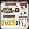 YQUQWN 84 PCS Happy New Years Party Decorations Set 2025, 4D Disco Ball New Years Eve Party Supplies, New Year Balloons, NYE Party Decorations Tassel Curtains, Happy New Year Decorations Supplies 2025