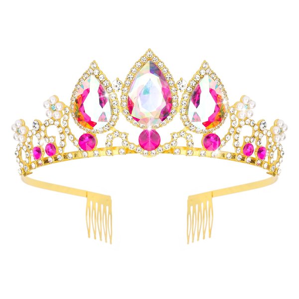 CIEHER Rapunzel Crown for Girls Princess Crown Princess Tiara, Birthday Girl Crown Multicolored Crown for Birthday Party Mermaid Cosplay Crown for Girls