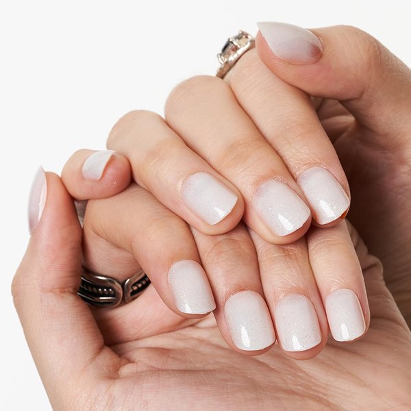 GLAMERMAID Nude White Press On Nails Extra Short Square, Glossy Gel Fake Nails Squoval, Natural Nude Pink False Nails Tip Round Oval, Pure Reusable Acrylic Glossy Stick on Nail, Glue on Nail for Women