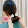 White Lazy Hair Dish Artifact Women Girl Braid Maintenance Ball Head Flower Hair Device Bud Head Shell Flower Bow Pearl Hair Pin Hair Accessories