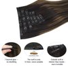 DOORES Seamless Clip in Hair Extensions Real Human Hair, Dark Brown to Chestnut Brown 18 Inch 7pcs 110g, Human Hair Extensions Seamless Clip in Hair Extensions Straight Invisi Edge Hair Extensions