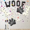 Dog Theme Balloons - 2nd Dog Birthday Party Decorations, 40 Inches Number 2 Foil Balloons, Paw and Bone Balloons, WOOF Letter Balloons, Paw Prints Stickers for Pet Kids Dog Birthday Party Supplies