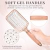 Hair Brush Set for Women and Teen Girls of All Hair Types - Detangling Paddle Brush, Blow-Drying Round Brush and Drying Vented Hair Brush - Lily England Brush Set for Hair Styling - (Rose Gold)