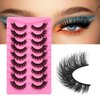 Mink Lashes Fluffy Wispy False Eyelashes 15mm Natural Thick Volume Fluffy Curl Fake Eyelashes 9 Pairs by Yawamica Black