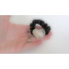 Generic Heart shaped mauve tan brown hair tie pony tail holder scrunchie with crystals (Primary color: Mauve pink)