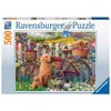 Ravensburger 15036 Cute Dogs in The Garden 500 Piece Puzzle for Adults - Every Piece is Unique, Softclick Technology Means Pieces Fit Together Perfectly