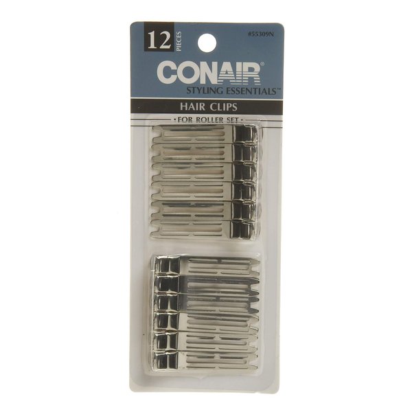 Conair 55309Z Chrome Plated Hair Clips 12 Count