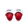 Fairtex FMV9 Contoured Focus Mitts |Striking Accuracy & Protection for Boxing, Muay Thai, Kickboxing |Ergonomic Design, Soft Padding, Secure Fit Leather -(Red/White)