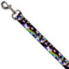 Dog Leash Unicorns Rainbow Swirl Black 6 Feet Long 1.0 Inch Wide
