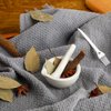 2 Sets Mini Porcelain Mortar and Pestle Set Porcelain Herb Grinder Crusher Grinding Bowl Kitchen Mixing Grinding Bowl with 2 Pieces Brushes for Seasonings, Sesame, Herbs, Medicine