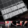 AORAEM XXL Square Clear Fake Nails 240PCS 4.5cm Long Straight Tapered Nails Half Matte Design Extra Long Acrylic Nail Tips with Case for Home DIY Nail Salons