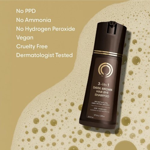 DARK BROWN Hair Dye Shampoo – Natural Hair Color & Gray Coverage in One Step – Herbal Color Shampoo with Conditioner – Ammonia-Free for All Hair Types – 6.76 fl oz