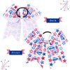 4th of July Cheer Bows American USA Patriotism Team Bows 6Pcs Patriotic Flag Cheerleader Hair Bows with Elastic Ponytail Holder for Competition Independence Day Girls Teens Kids (USA Cheer Bows Q)