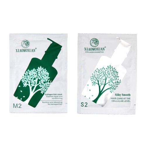 Xiaomoxuan Collagen Hair Care Travel Sample Pack - 10 Shampoo Sachets + 10 Hair Mask Sachets (20 Sachets Total)