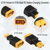 QIANRENON XT30 Female to XT60 Male RC Battery Charging Conversion Connector XT60 Plug to XT30 Socket Lithium Battery ESC Adapter, for Model Airplane Drone RC Car Toy Quadcopter, 2 Pcs