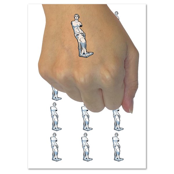 Greek Statue Venus de Milo Temporary Tattoo Water Resistant Fake Body Art Set Collection - 54 1" Tattoos (1 Sheet)