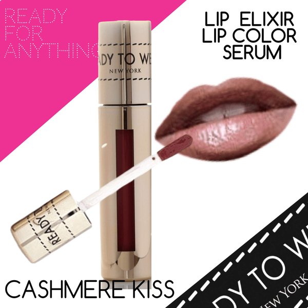 Ready To Wear Long Lasting LIP ELIXIR LIP COLOR SERUM Rich Colors Silky Smooth Creamy Luscious LIP SERUM Makeup Lipstick Compact Made In Italy (CASHMERE KISS)