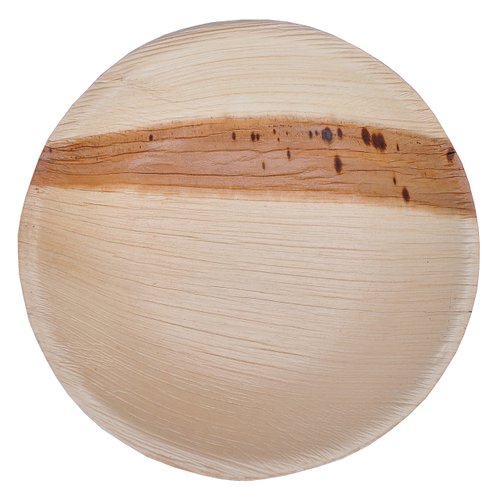 Atmos Green 25 pack 7.5" Round Palm Leaf Dinner Plate Compostable disposable premium heavy duty Eco-Friendly Microwave Refrigeration safe Bamboo like Wedding Events Party
