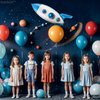 KatchOn, Huge Blue Rocket Balloons for Kids - 33 Inch, Pack of 1 | Spaceship Balloon, Space Themed Party Decorations | Space Balloons, Rocketship Balloons | Rocket Ship Balloon for Rocket Ship Decor