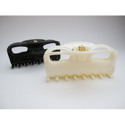 Generic Creme white or black hair claw clip for fine, thin hair (Primary color: Creme), 1 Count (Pack of 1)