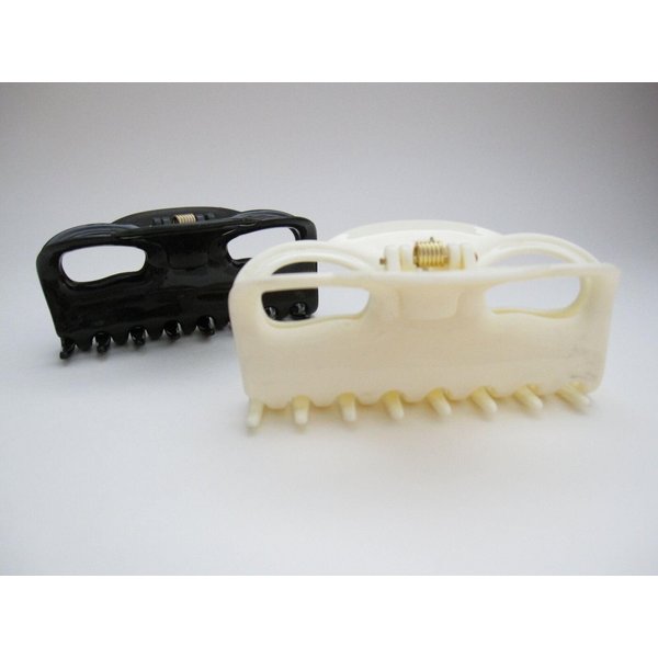Generic Creme white or black hair claw clip for fine, thin hair (Primary color: Creme), 1 Count (Pack of 1)