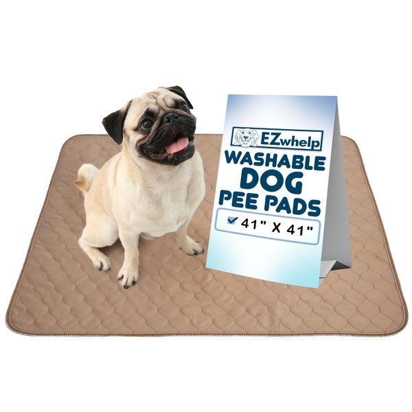 EZwhelp Washable Pee Pads for Dogs - Waterproof Training Pads for Dogs, Reusable & Sanitary, Rounded Corners, Laminated, Lightweight, Durable, Pet Essentials for Training and Whelping, 47" x 47"