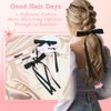 FULZTEY Hair Clips for Women Tassel Ribbon Bow Hair Clip with Long Tail Solid Satin Girls Bows French Bowknot Barrettes Alligator Kawaii Hair Accessories 6PCS (Black Pink White)