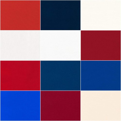 Robert Kaufman Kona Cotton Solids Patriotic Roll Up 2.5" Precut Cotton Fabric Quilting Strips Jelly Roll Assortment RU-779-40
