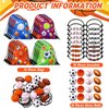 Panelee 16 Sets Sports Party Favors Supplies Include 16 Pcs Balls Drawstring Bags String Backpack 16pcs Sport Theme Charm Bracelets 16 Pcs Mini Foam Sports Balls for Sports Birthday Party Supplies