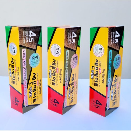 Dongsung Seven Eight Hair Dye Ammonia Free Creamy Type Hair Color 4.5 Golden Brown (Pack of 3)