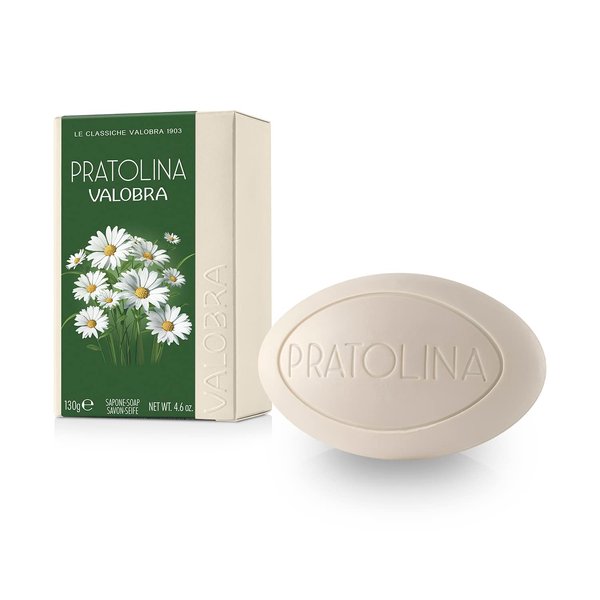 Valobra Bar Soap Pratolina, Soap Bar with Almond Oil, Rose, Resin & Wood, 4.6oz/130g