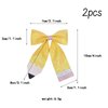Pencil Bow Hair Clip Yellow Pencil Bow Clip Glitter Bow Hair Clips Design Back to School Bow Alligator Clips Girl Woman Bow Hair Accessories for School,Classroom,First Day of School Party 2Pcs
