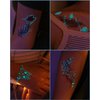 Onogola 20 Sheets Glow In The Dark Butterfly Temporary Tattoos for Women Girls, Luminous Flower Butterflies Wings Kids Fake Tattoo Stickers Art Makeup Waterproof for Face Body Arm Party Favors