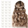 Clear White Butterfly Hair Clips, EleMirsa 30PCS Butterfly Mini Hair Claw Clips for Girls Women Tiny Side Bangs Clips Braided Barrettes with Gift Box Package
