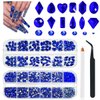 qiipii 4080Pcs Blue Nail Rhinestones Flatback Royal Blue Sapphire Round Beads K9 Glass Gems Stones Nail Art Gems Diamonds jewels Nail Art Charms Supplies for Nails Face Eyes Makeup DIY Crafts Clothes